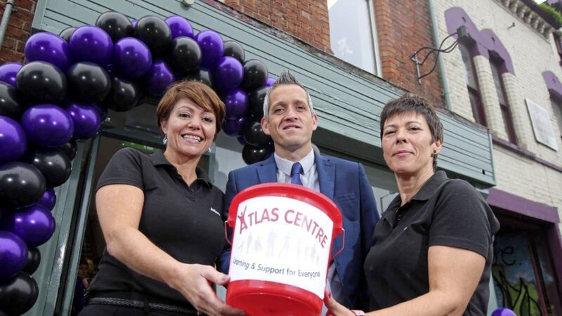 Pictured are: Atlas Women&rsquo;s Centre manager, Gay Sherry-Bingham; Ulster Bank business development manager, Paul Reid and Mandy Gilmore. 