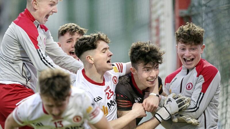 Tyrone goalkeeper Conor McAneney was the hero in their penalty shoot-out victory over Donegal in the Ulster MFC semi-final at Celtic Park on Saturday but manager Gerard Donnelly would prefer if Sunday&#39;s final wasn&#39;t decided in similar fashion Picture: Margaret McLaughlin 