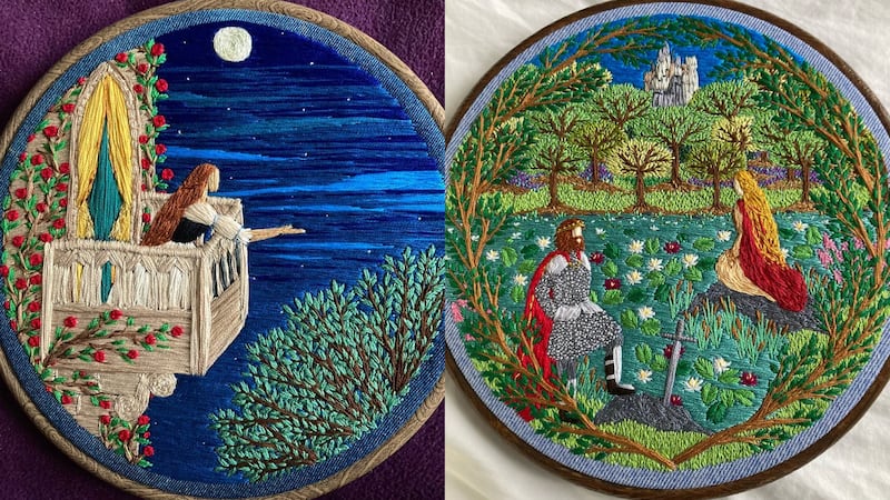 Gemma began embroidering in 2018 on scraps of denim left over from her children’s clothes