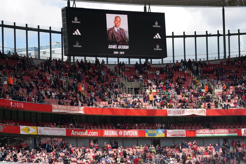 The club showed Daniel’s picture on the big screens ahead of their Premier League game on Saturday afternoon
