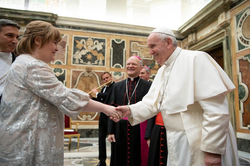 Susan Boyle met the Pope ahead of performing in the Vatican's annual Christmas concert
