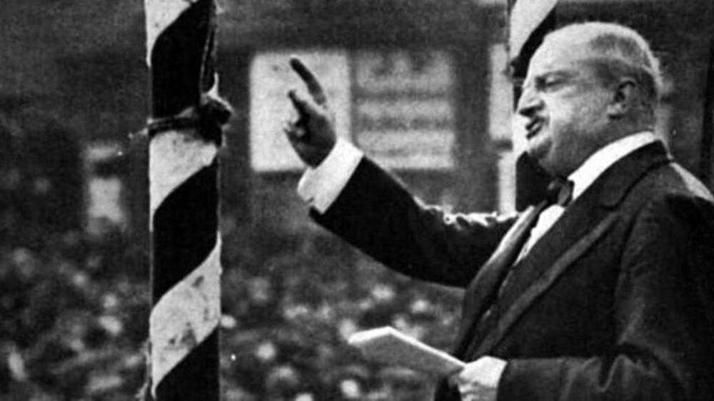 John Redmond, leader of the Irish Parliamentary Party, threatened to resign at the Belfast meeting 100 years ago today