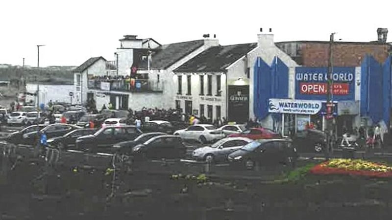 An photo contained in council records showing some of the crowds at the Harbour Bar in Portrush 