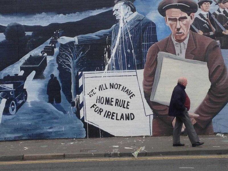 A mural depicting Edward Carson during the 1912 Home Rule crisis. Picture by Hugh Russell 