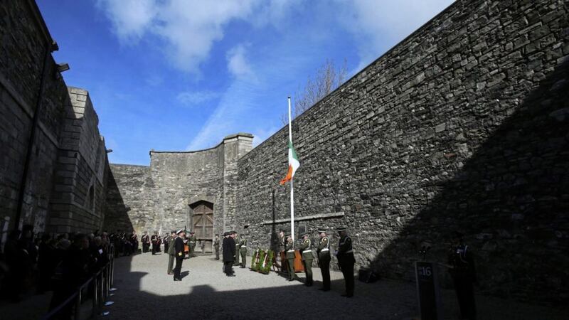 A ceremony to commemorate Padraig Pearse, Thomas Clarke and Thomas MacDonagh at Kilmainham Gaol. Picture by Niall Carson/PA Wire 