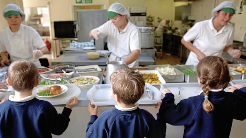 One kitchen operated by the Education Authority (EA) has been forced to suspend hot dinners for children entitled to free school meals 