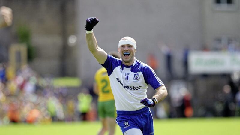 Stephen Gollogly celebrating during the 2015 Ulster final win over Donegal. Picture by Philip Walsh 