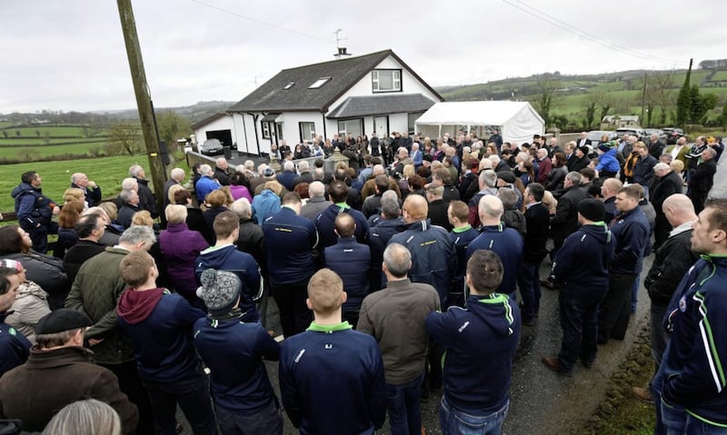 The unveiling of a plaque at the Reavey family house in south Armagh. Picture by Justin Kernoghan&nbsp;