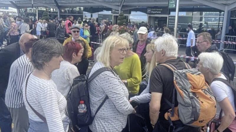 Chaotic scenes outside Dublin Airport on Saturday  