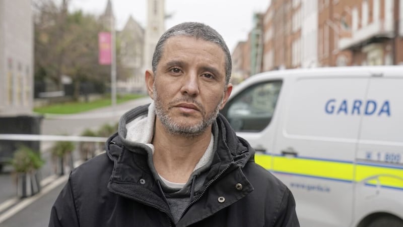 Caio Benicio, a Deliveroo driver, arrived in Ireland last year from Brazil. He emerged as a hero last Thursday, in contrast to the rioters who wreaked destruction on Dublin city centre. PICTURE: BRIAN LAWLESS/PA 