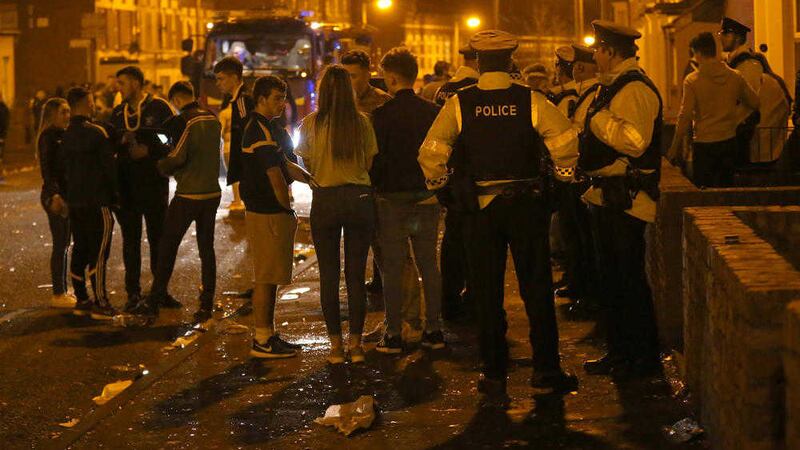 Police and fire service in attendance in the Holylands on St Patrick&#39;s night. Picture by Declan Roughan 