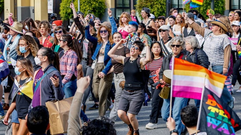 The 31st annual San Francisco Dyke March was held on Saturday (Santiago Mejia/San Francisco Chronicle/AP)