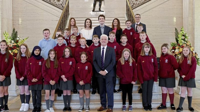 Through poetry, song and artwork, the children presented their work at the BHF NI&rsquo;s &#39;Act on Air Pollution&#39; event held in Stormont 