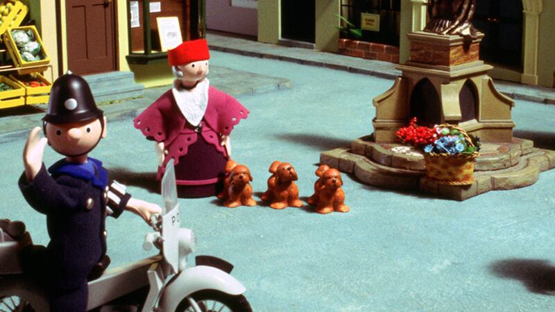 Still image from animated series Trumpton showing fireman