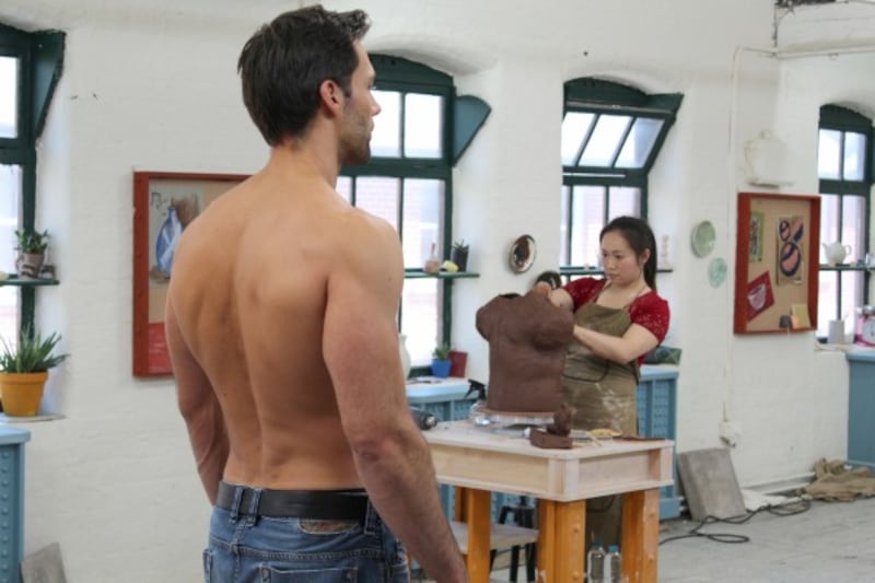 The potters had to create a torso with a live model in the studio (Love Productions/ BBC)