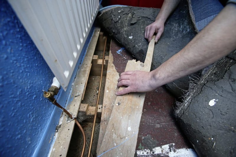 Riverdale resident Steven Lavery shows the state of disrepair in his home. Picture by Mal McCann 