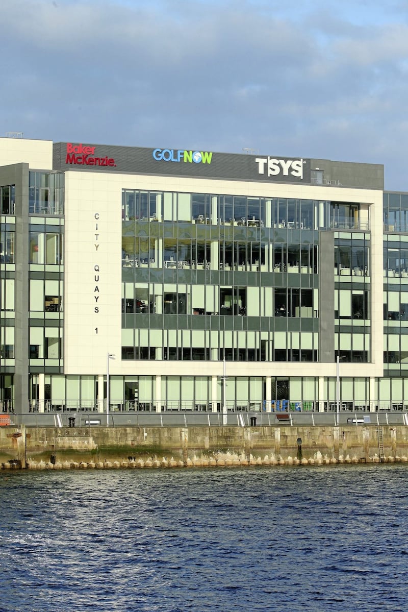 TSYS is based in the City Quays 1 building in Belfast. Picture by Mal McCann. 