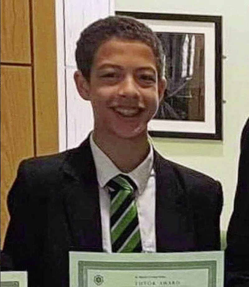 Noah Donohoe (14) was found dead in a storm drain in north Belfast six days after he went missing in June last year. File picture by PSNI, Press Association 