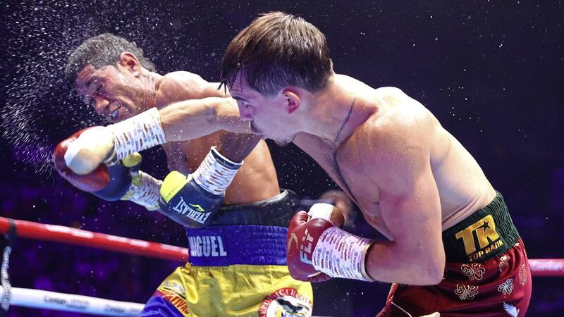 Michael Conlan lands a right hook on Miguel Marriaga at the SSE Arena in August 