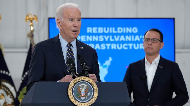 Pennsylvania governor Josh Shapiro is thought to be one of the frontrunners to succeed Joe Biden (AP)