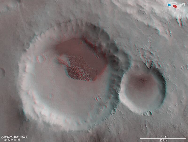 The dune-filled crater rendered in 3D (ESA/DLR/FU Berlin)