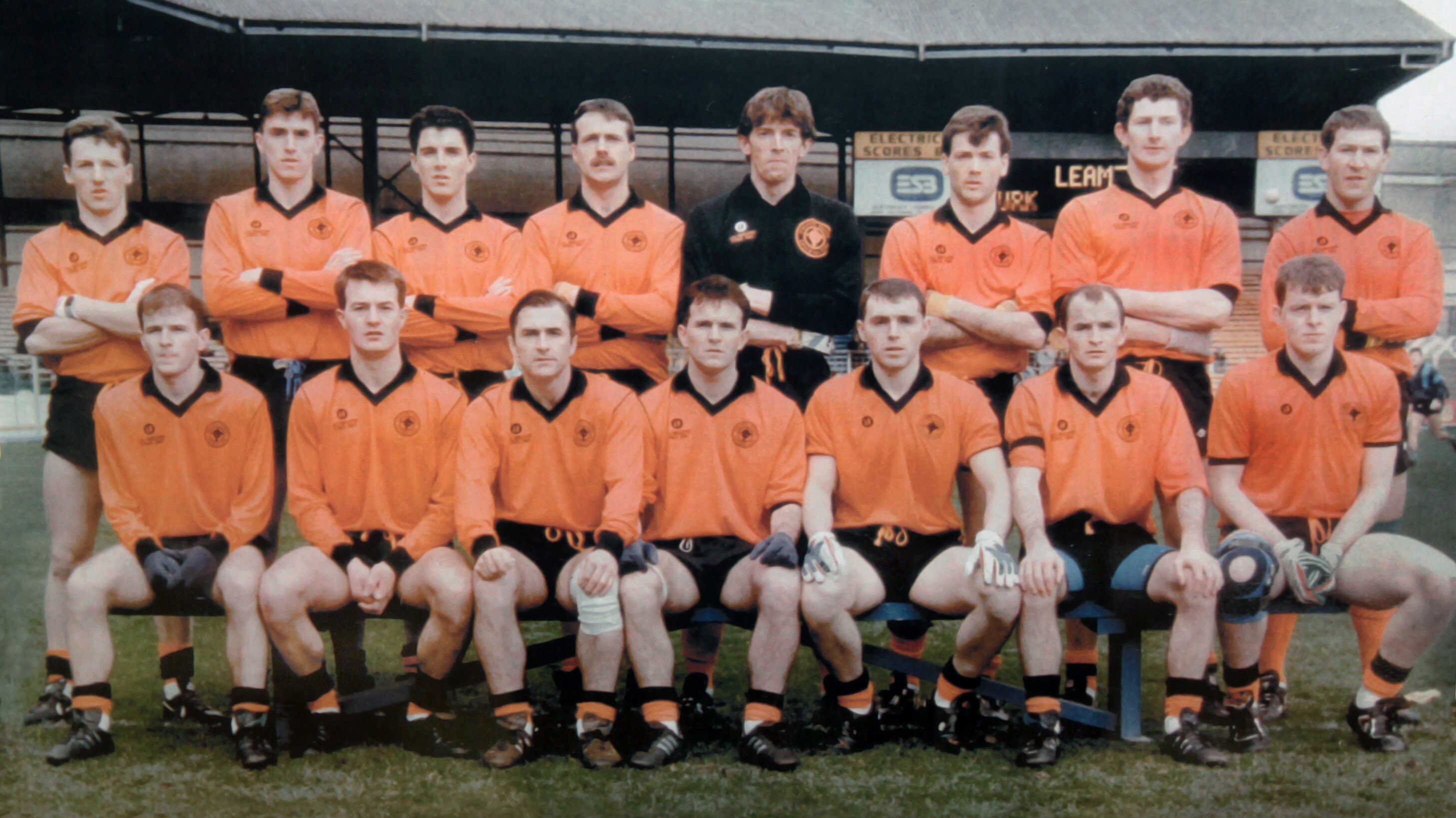 The Lavey team that lined out for the 1991 All-Ireland Club Championship final at Croke Park: (back row, l-r) Damian Doherty, Brian McCormick, Don Mulholland, Damian O'Boyle, Brendan Regan, Fergal Rafferty, James Chivers and Anthony Scullion; (front row, l-r) Ciaran McGurk, Brian Scullion, Hugh Martin McGurk, Johnny McGurk, Henry Downey, Colm McGurk and Seamus Downey