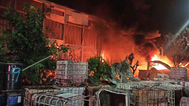 At least nine people are known to have died in the factory fire (Pingtung County Government via AP/PA)