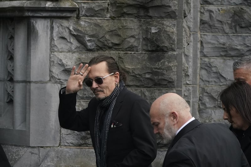 Actor Johnny Depp arrives at Saint Mary's of the Rosary Church, Nenagh, Co. Tipperary for Shane MacGowan's funeral. Picture by Niall Carson/PA Wire