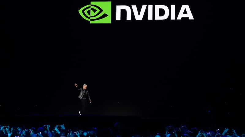 CEO Jensen Huang walks on stage before the keynote address of Nvidia GTC in San Jose, California