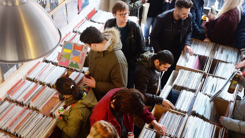 Shoppers in the Love Vinyl record shop in Hoxton, east London. Picture by John Stillwell, Press Association &nbsp;