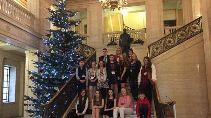 Around 30 young people from the north received Diana Awards at a ceremony in Stormont yesterday for their roles helping others. Picture by Carers Trust NI 