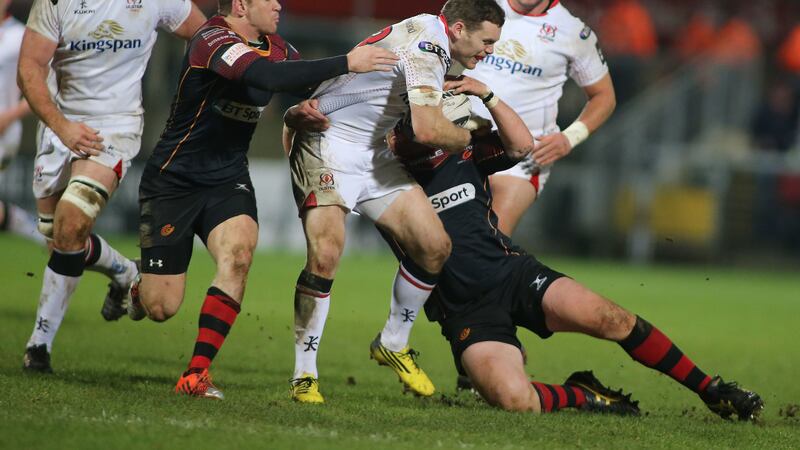 Darren Cave is in a running battle for a place in Ulster's midfield &nbsp;