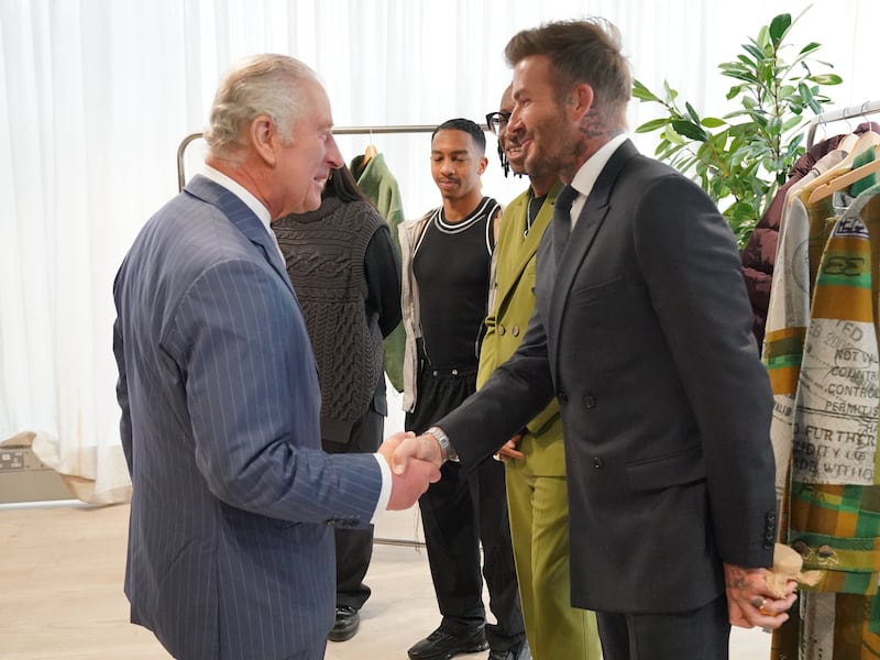 David Beckham shakes the King's hand