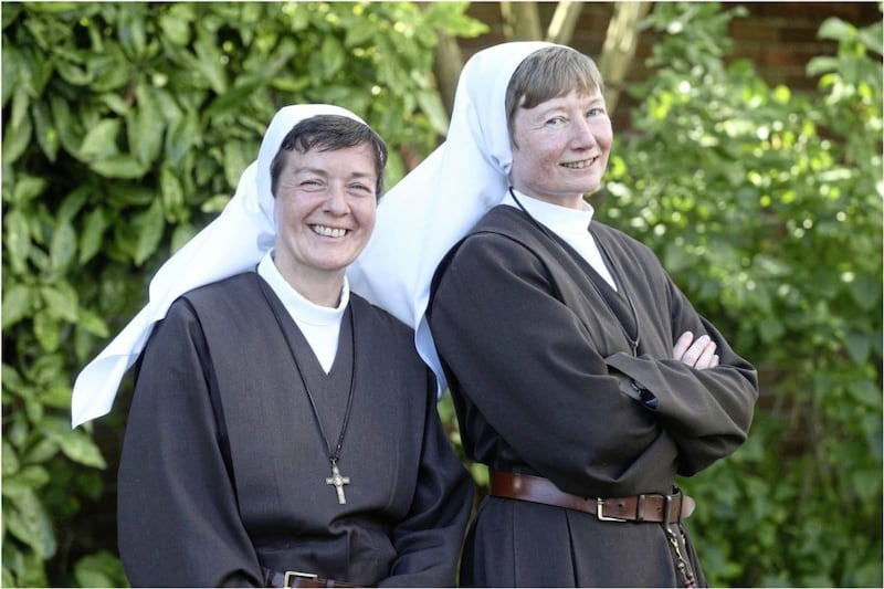 Joy takes many faces - Sister Elaine and Sister Martina of the Adoration Sisters ahead of their First Profession in September. Picture by Hugh Russell. 