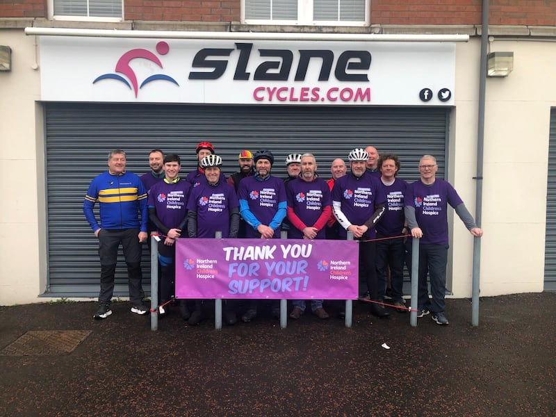 The 20-strong crew who will cycle from Mizen Head to Malin Head at the end of June