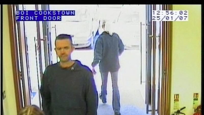 A CCTV image of Gerard Conway in a bank in Cookstown, Co Tyrone, in January 2007. Picture from PSNI 