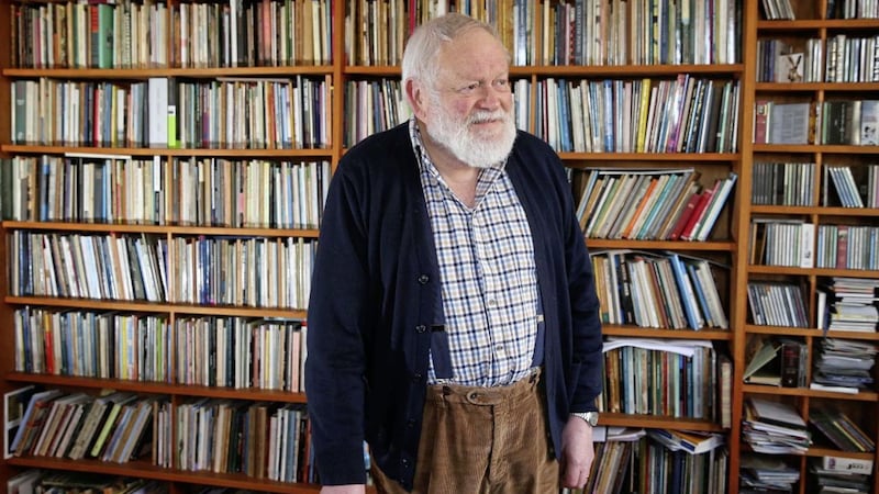 Poet Michael Longley pictured at home in south Belfast. Picture by Mal McCann. 