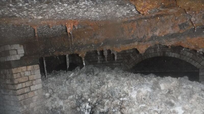 The 64-metre-long blockage was found in Sidmouth sewers.