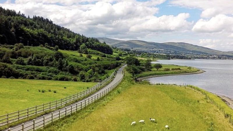 The &#39;Greenway&#39; which runs along the Co Louth shores of Carlingford Lough between Omeath and Carlingford 