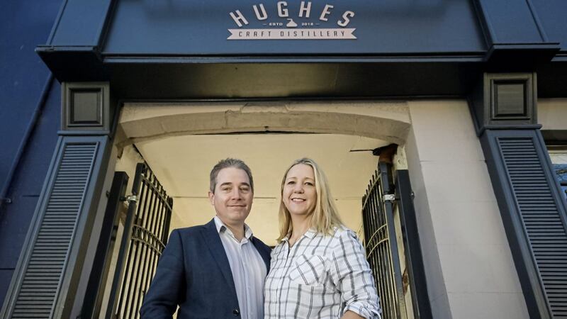 Husband and wife team Stuart and Barbara Hughes of Hughes Craft Distillery 