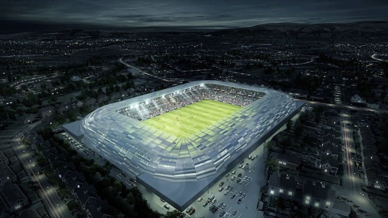 An artist&#39;s impression of the proposed new Casement Park stadium 