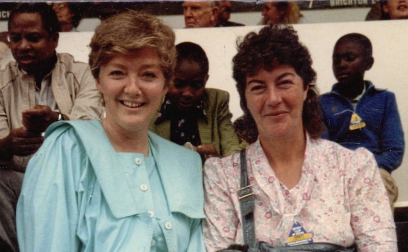 Marian Finucane with her friend Nuala O&#39;Faolain, who died in 2008, pictured in 1985 covering the United Nations Decade for Women Conference 