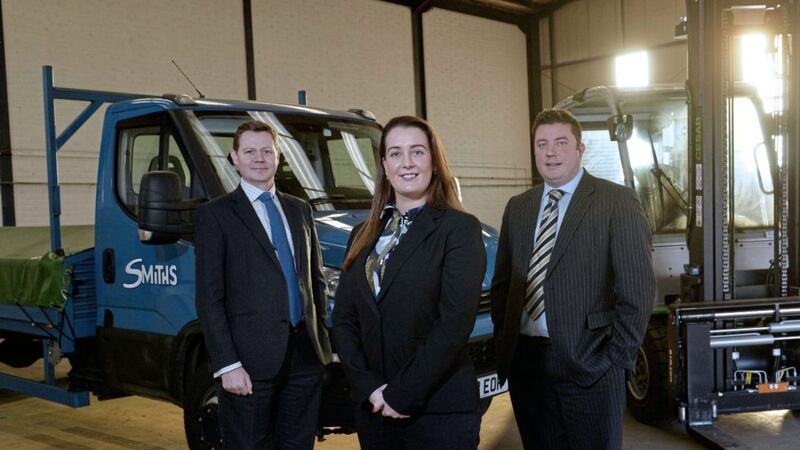 Andrew Gawley, director at Lisney Belfast, Maria McGranaghan, sales manager at Smiths Metal Centres and James Eyre, commercial director at Titanic Quarter. 