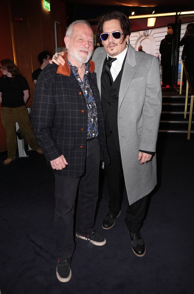 Terry Gilliam and Johnny Depp arrive for the UK premiere of Jeanne Du Barry