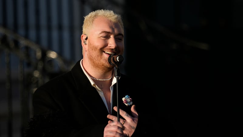 The Oscar-winning singer gave a rendition of his hit track Stay With Me at a ceremony on the South Lawn of the presidential residence on Tuesday.