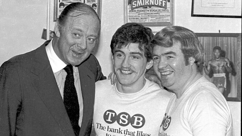 Glory days. Barney Eastwood with Barry McGuigan and Eddie Shaw 