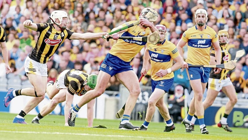 Kilkenny's Cian Kenny (left) and Clare's Cathal Malone in action during last year's All-Ireland SHC semi-final Picture by Philip Walsh 
