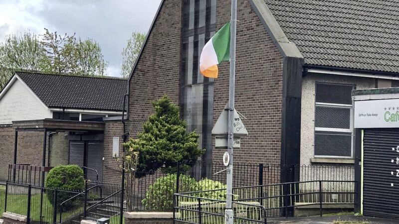 The tricolour was erected on a lamppost outside Greencastle Methodist Church on the Whitewell Road in north Belfast, just yards from Hazelwood Integrated College. Picture from Twitter 