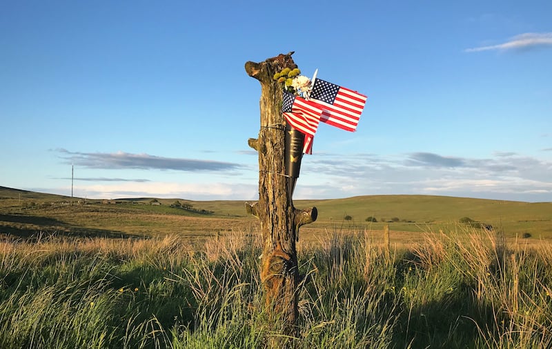 An American tribute on Black Mountain. Picture by Mal McCann 