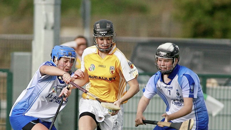 Antrim's Michaela Convery (centre) helped St Mary's Magherafelt win an All-Ireland in 2007.<br />Pic Seamus Loughran